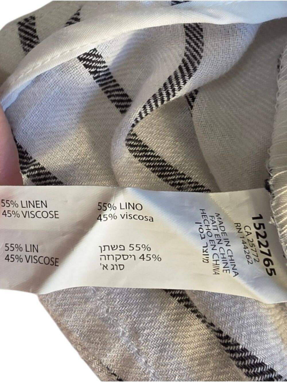 Dex Linen Blend White Black Stripe Wide Leg Crop Pants Pleated Coastal XL NWT - Picture 10 of 10